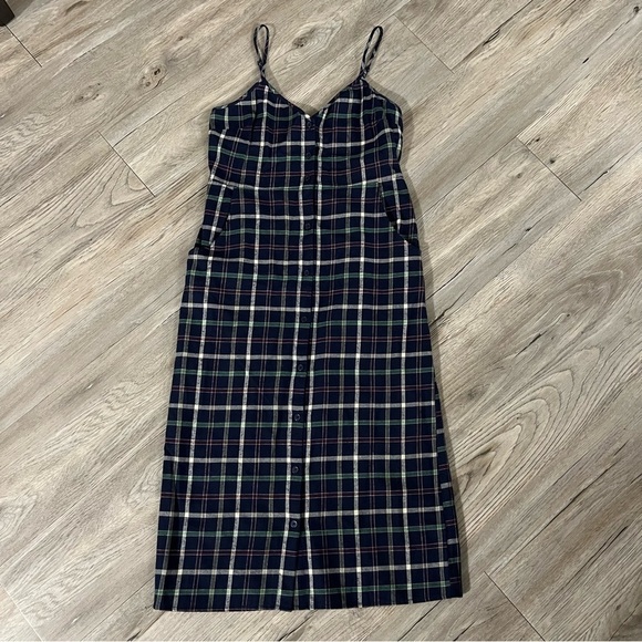 Urban Outfitters Blue and White Sleeveless Midi Slip Dress​ - Picture 1 of 7